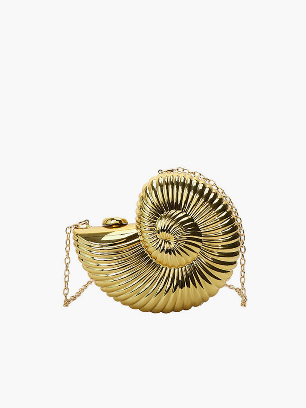Şık Altın Spiral Kabuk Tote Çanta Ekru Saten