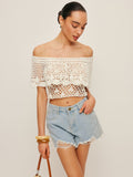 Omuz Açık Örgü Üst