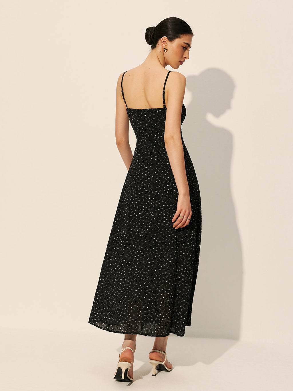 Polka Dot Fermuarlı Bağcıklı Elbise