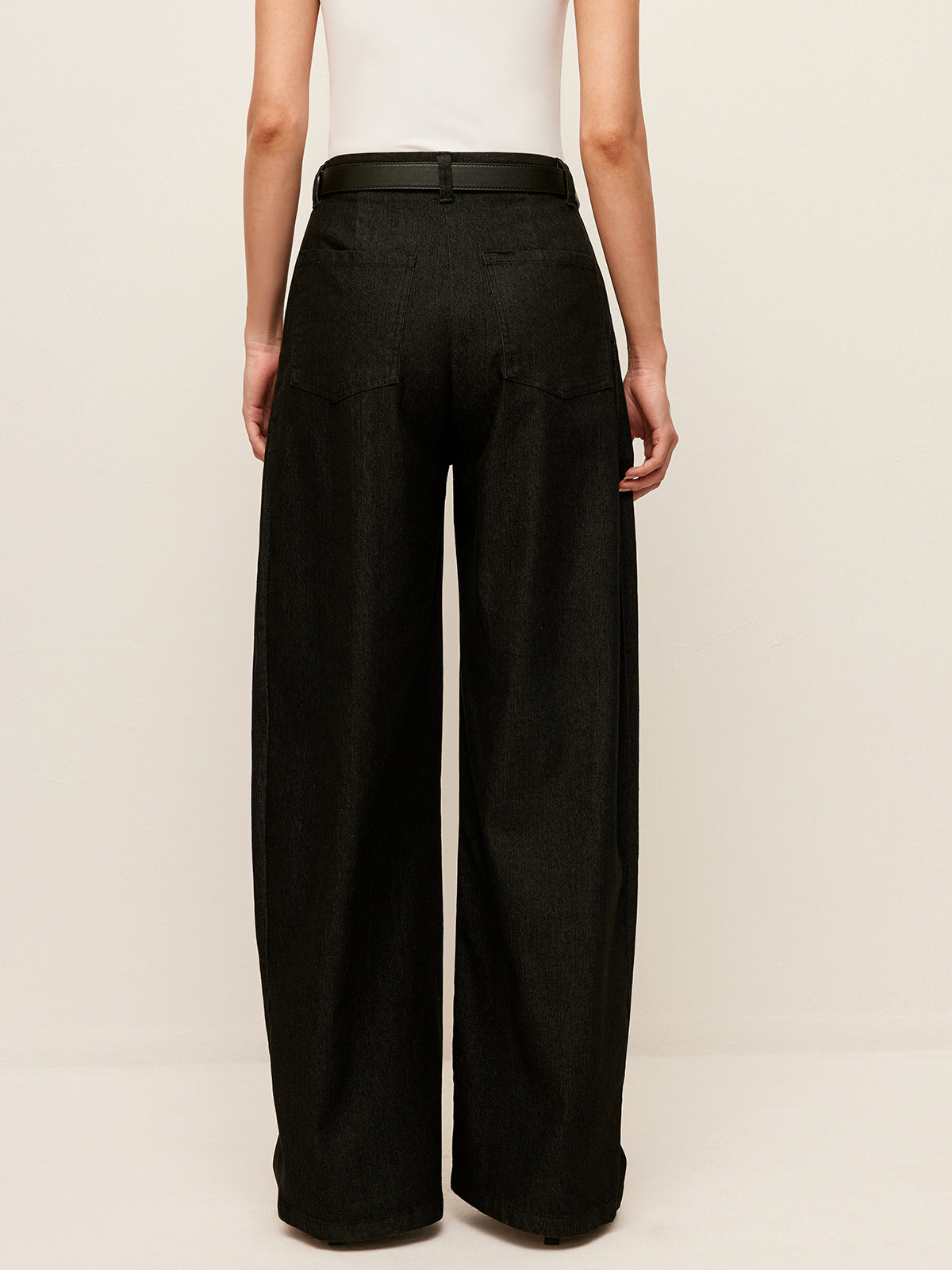 Orta Bel Denim Pantolon Siyah Regular Fit Cepli