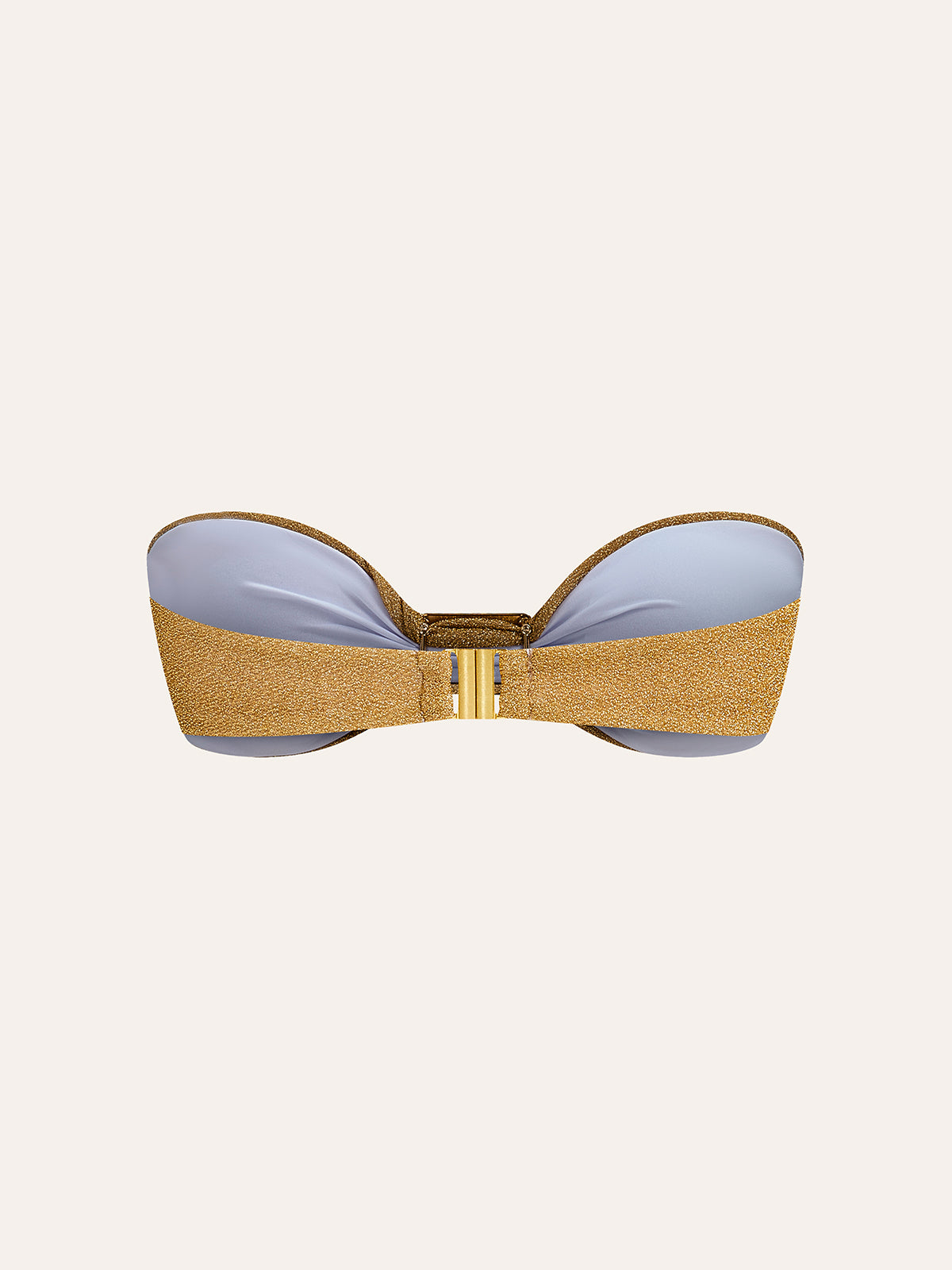 Metalik Fiyonklu Bandeau Bikini Üstü