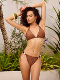 Boncuk Detaylı Üçgen Bikini Takımı