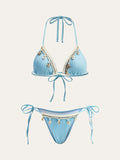 Kabuk Charm Trim Bağcıklı Bikini Takımı
