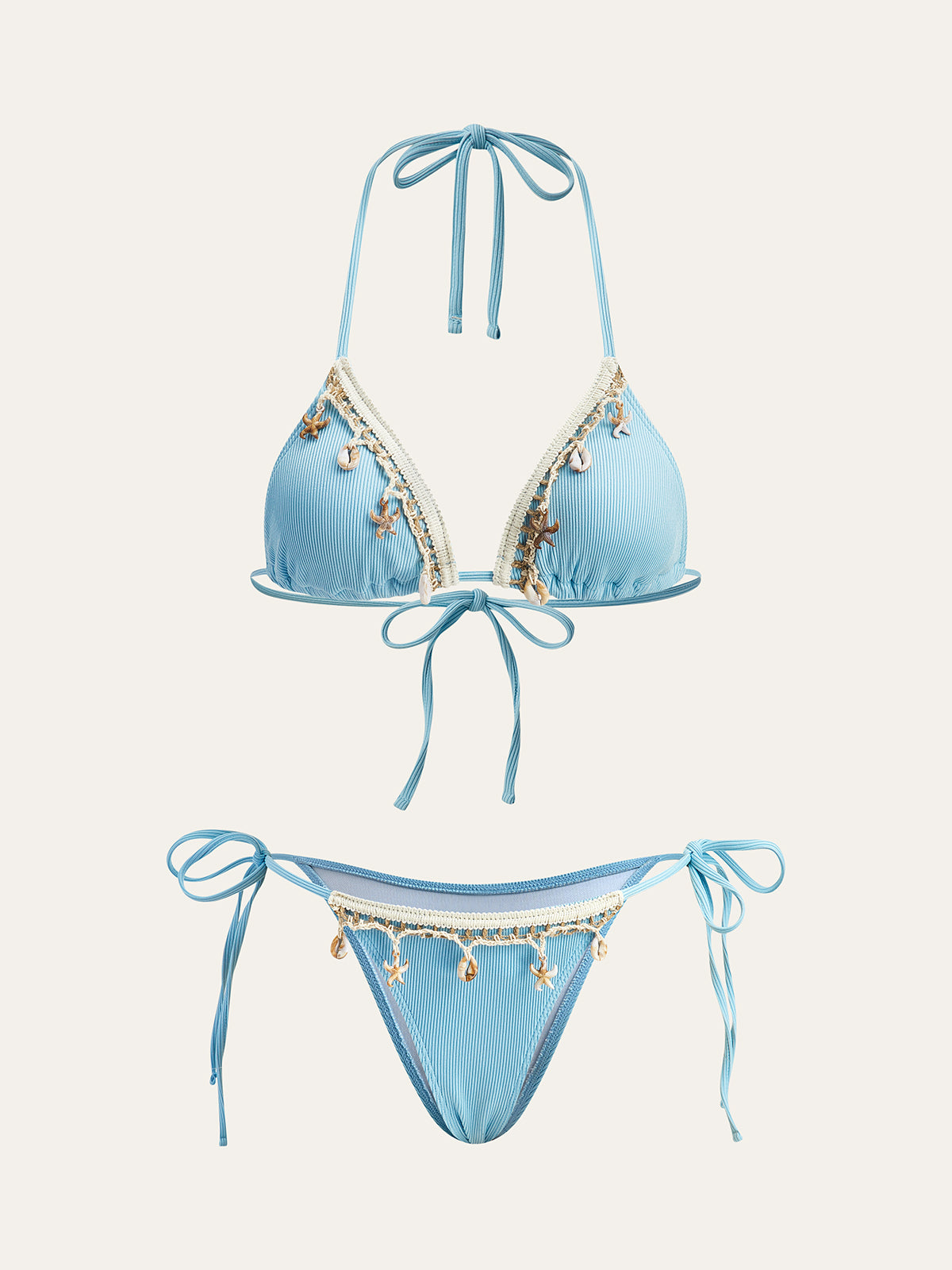 Kabuk Charm Trim Bağcıklı Bikini Takımı