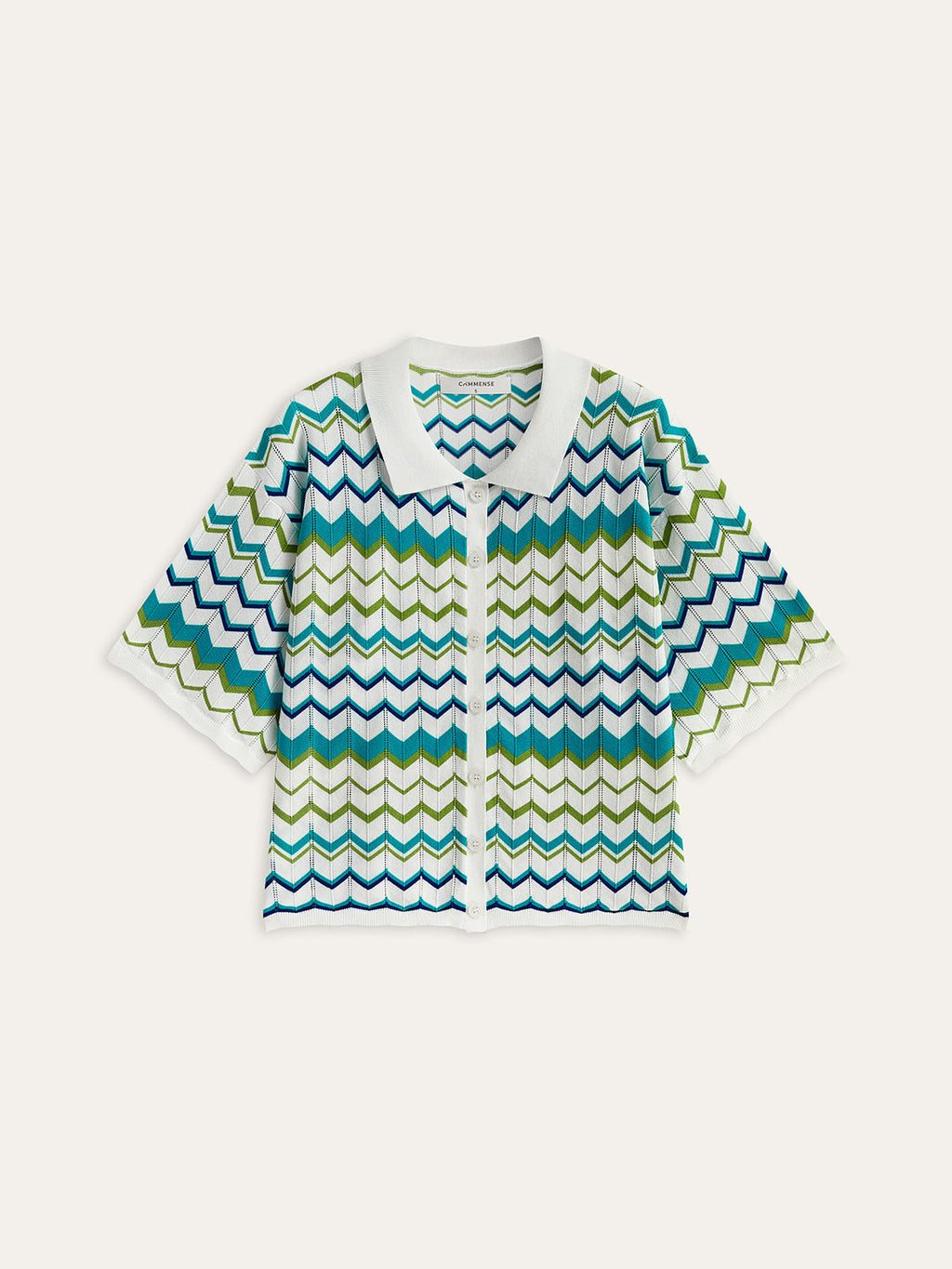 Chevron Desenli Örme Şort Takımı