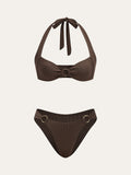 Halka Detaylı Halter Bikini Takımı