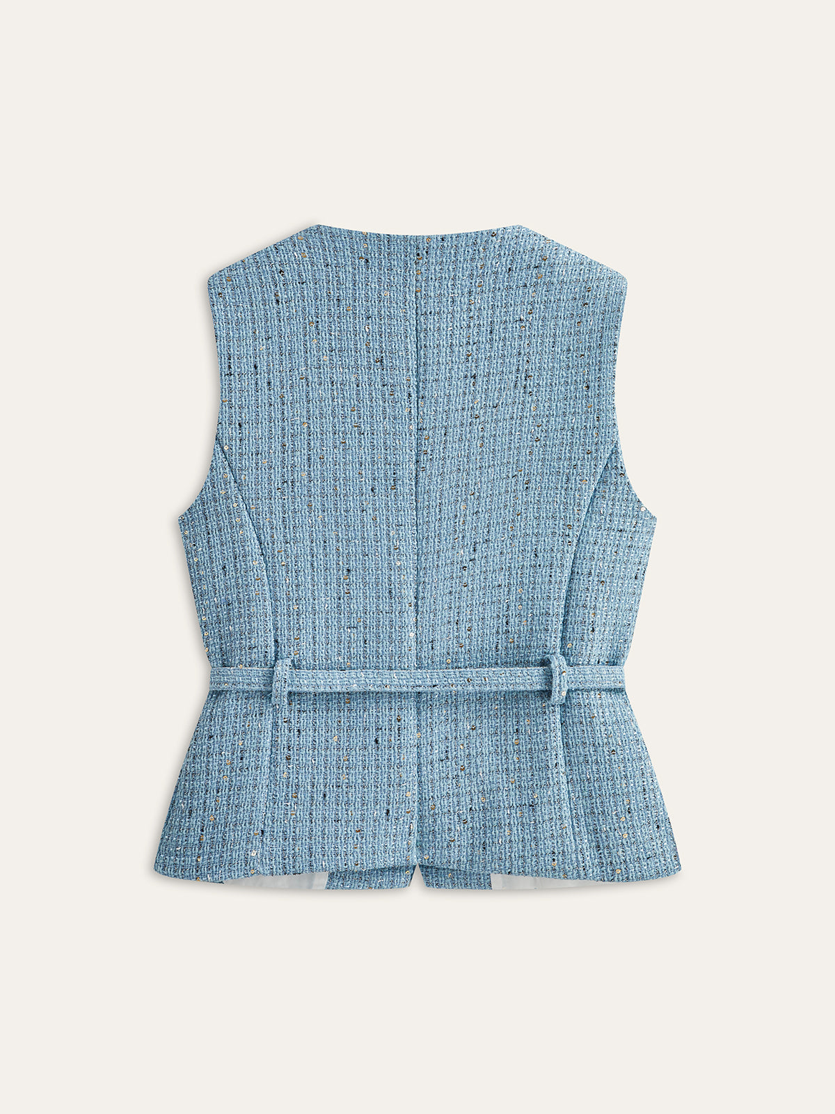 Tweed Kolsuz Kemerli Yelek