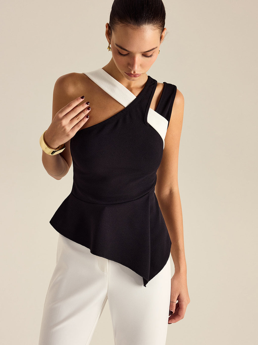 Asimetrik Peplum Üst