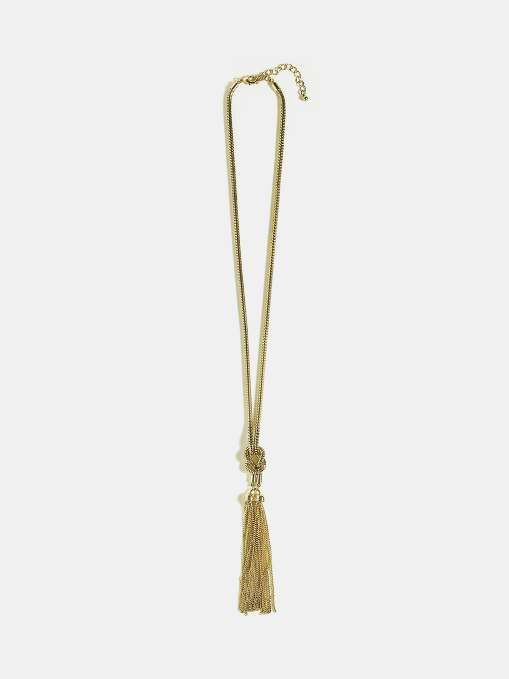 Püsküllü Düğüm Uzun Kolye Altın Alaşım 70cm