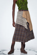 Baila Plaid Patchwork Uzun Etek