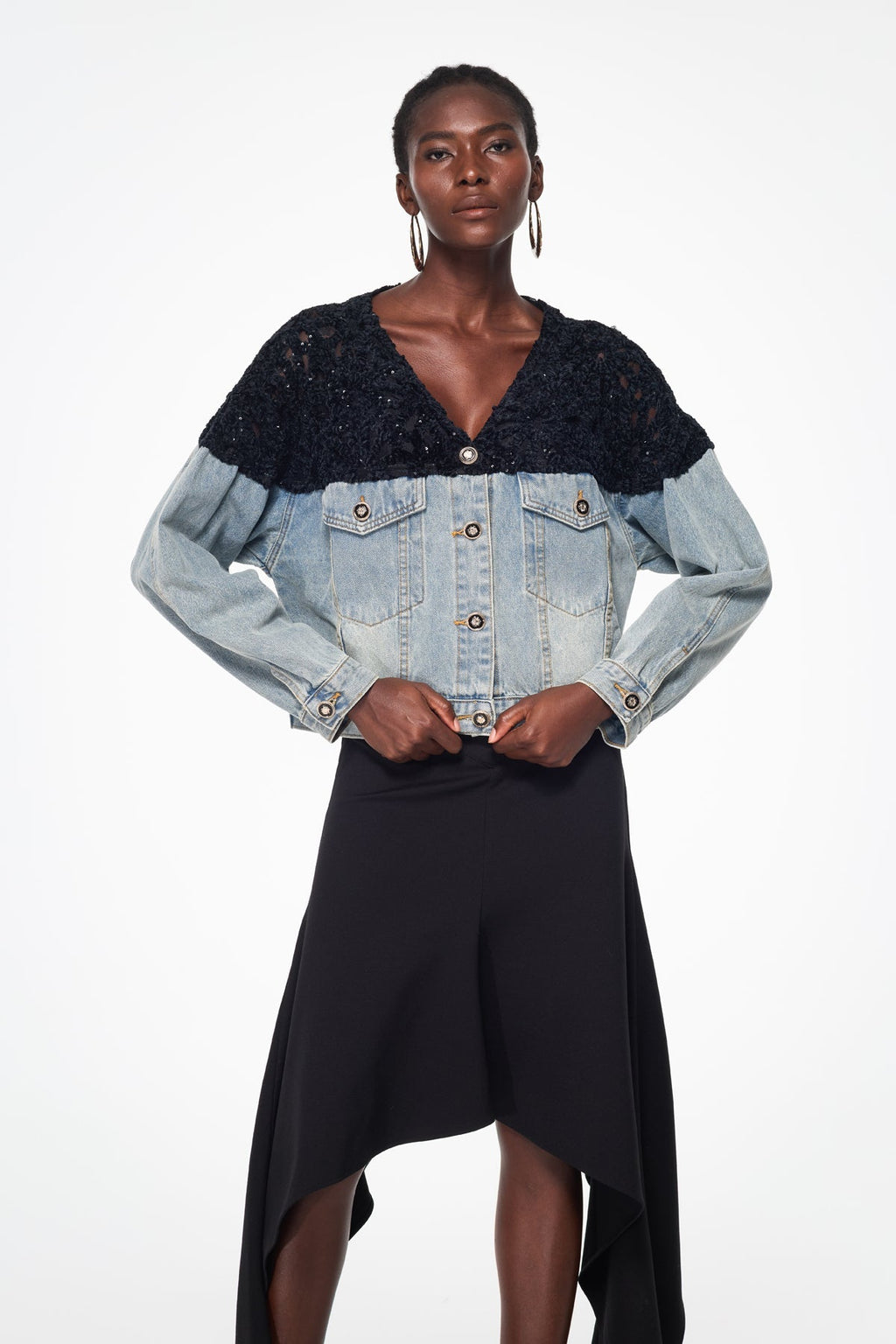 Bakhtiyar İşlemeli Payet Denim Ceket