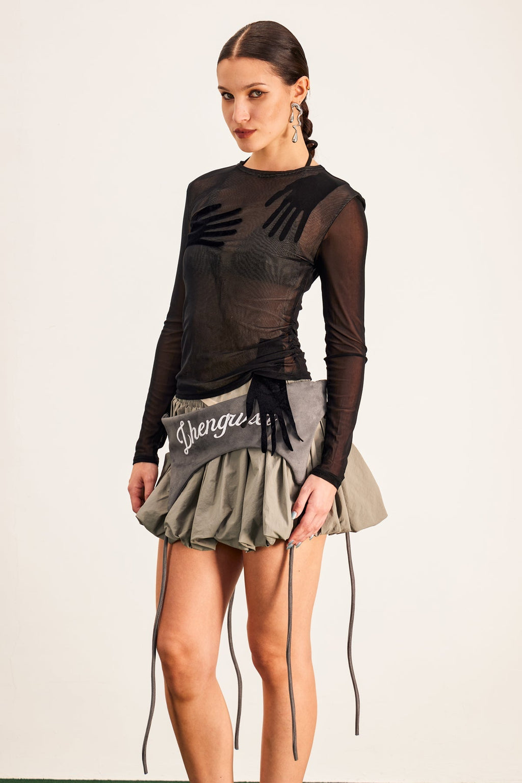 Banks Bodycon Mesh Crop Top Siyah