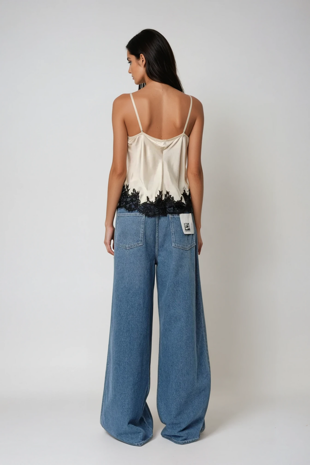 Bess Lace Saten Üst Kayısı Rengi
