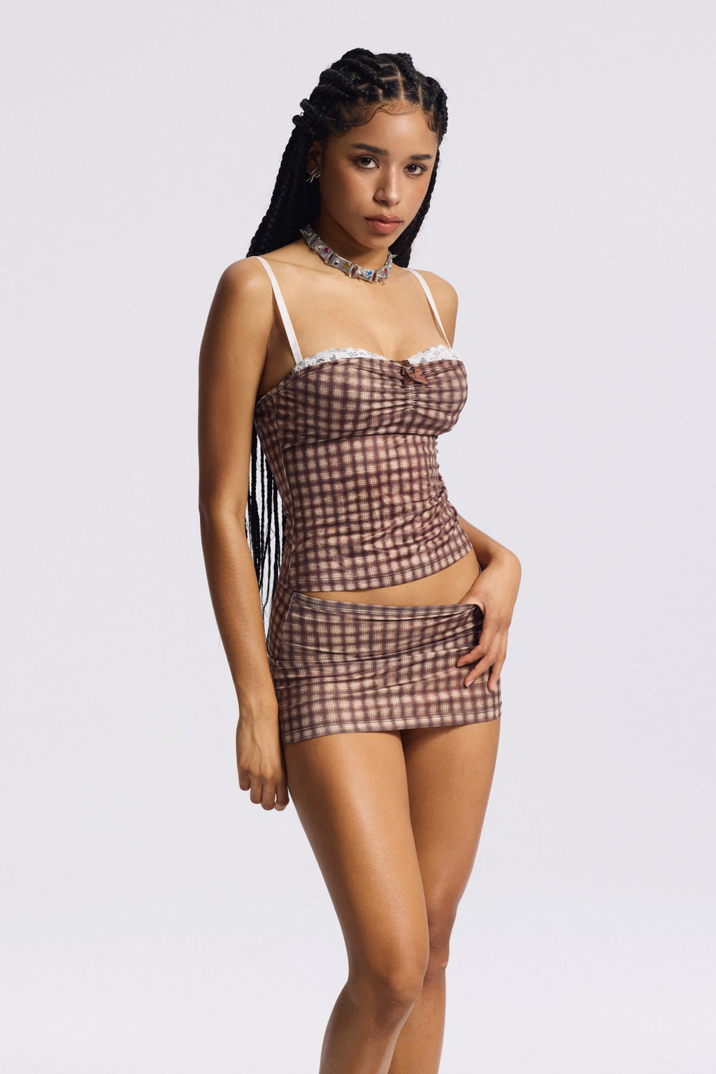 Bijou Grid Spagetti Etek Takımı