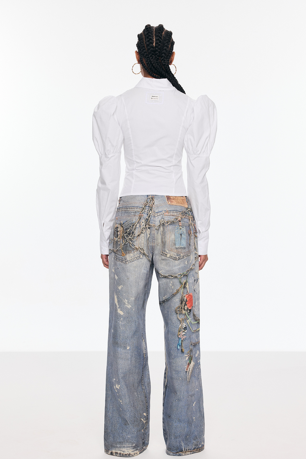 Birdie  Baskılı Geniş Paça Kot Pantolon