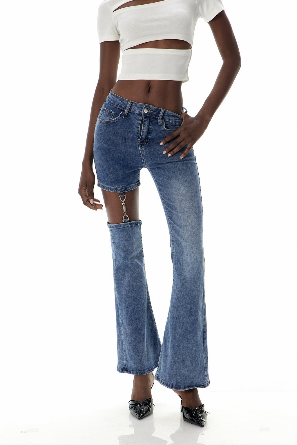 Claudette Asimetrik Kot Pantolon