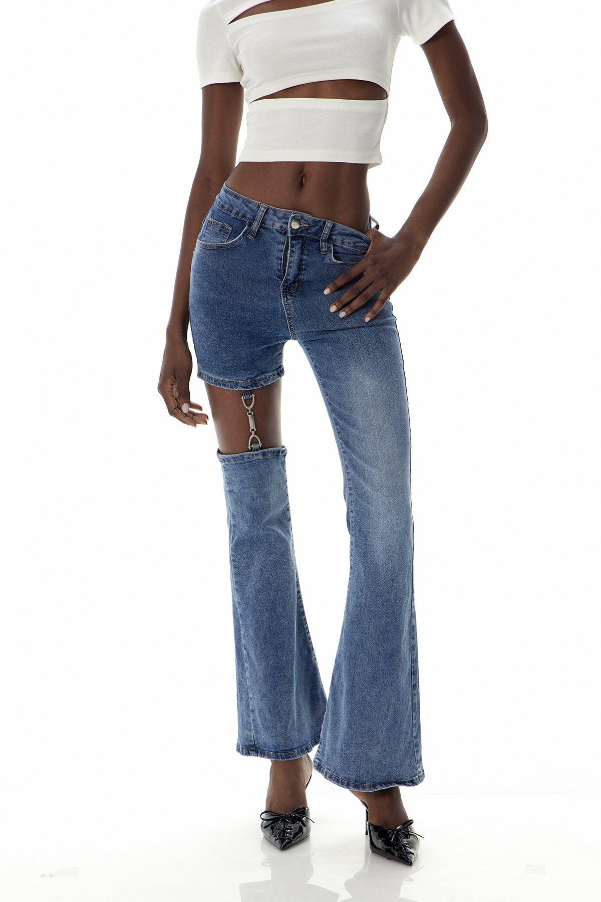 Claudette Asimetrik Kot Pantolon