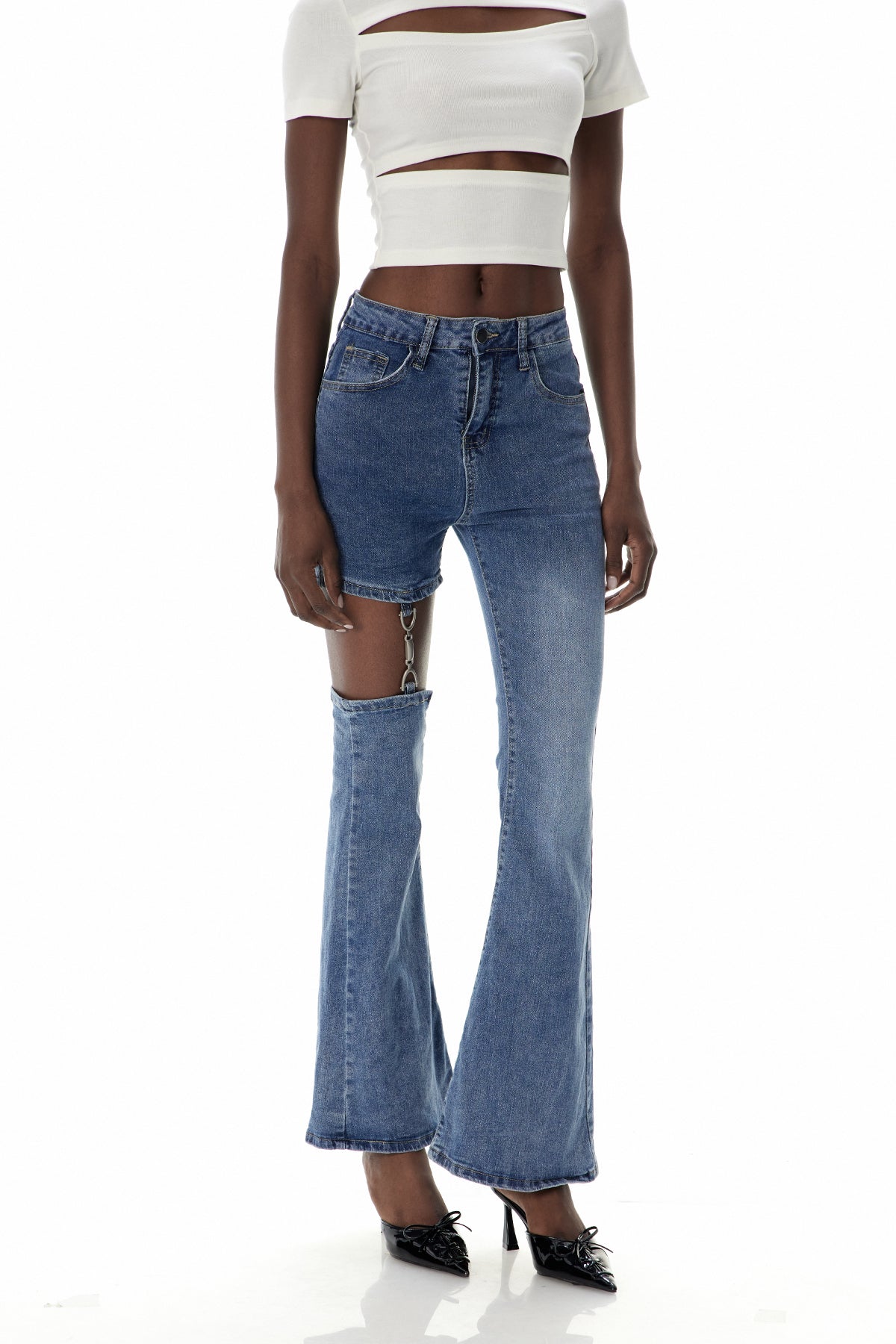 Claudette Asimetrik Kot Pantolon