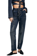 Bağcık Detaylı Zımbalı Jean