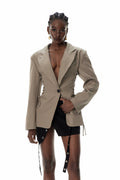 Crescenzo Yaka Bağcıklı Blazer