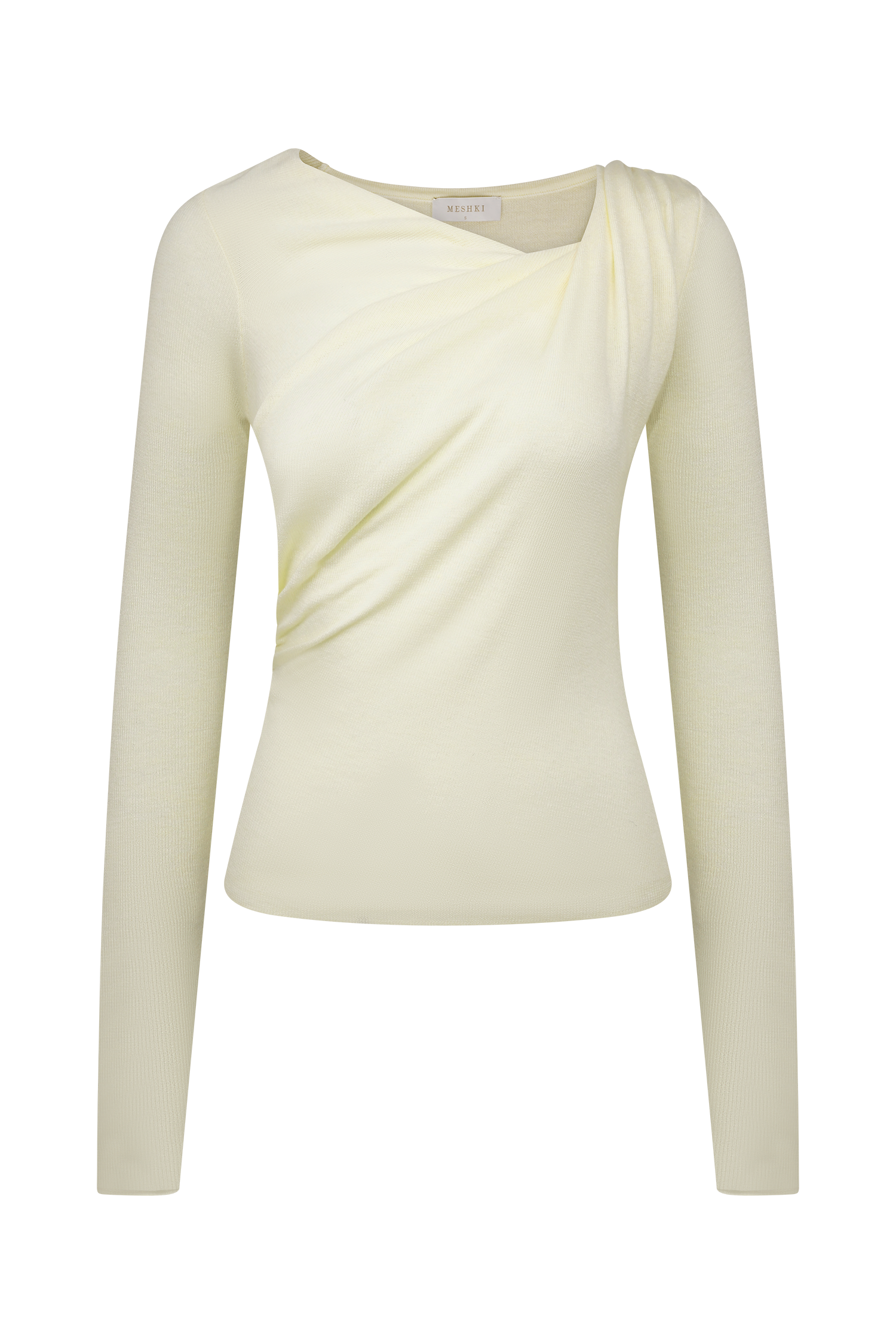 Culver Drapeli Twist Örgü Üst - Krem