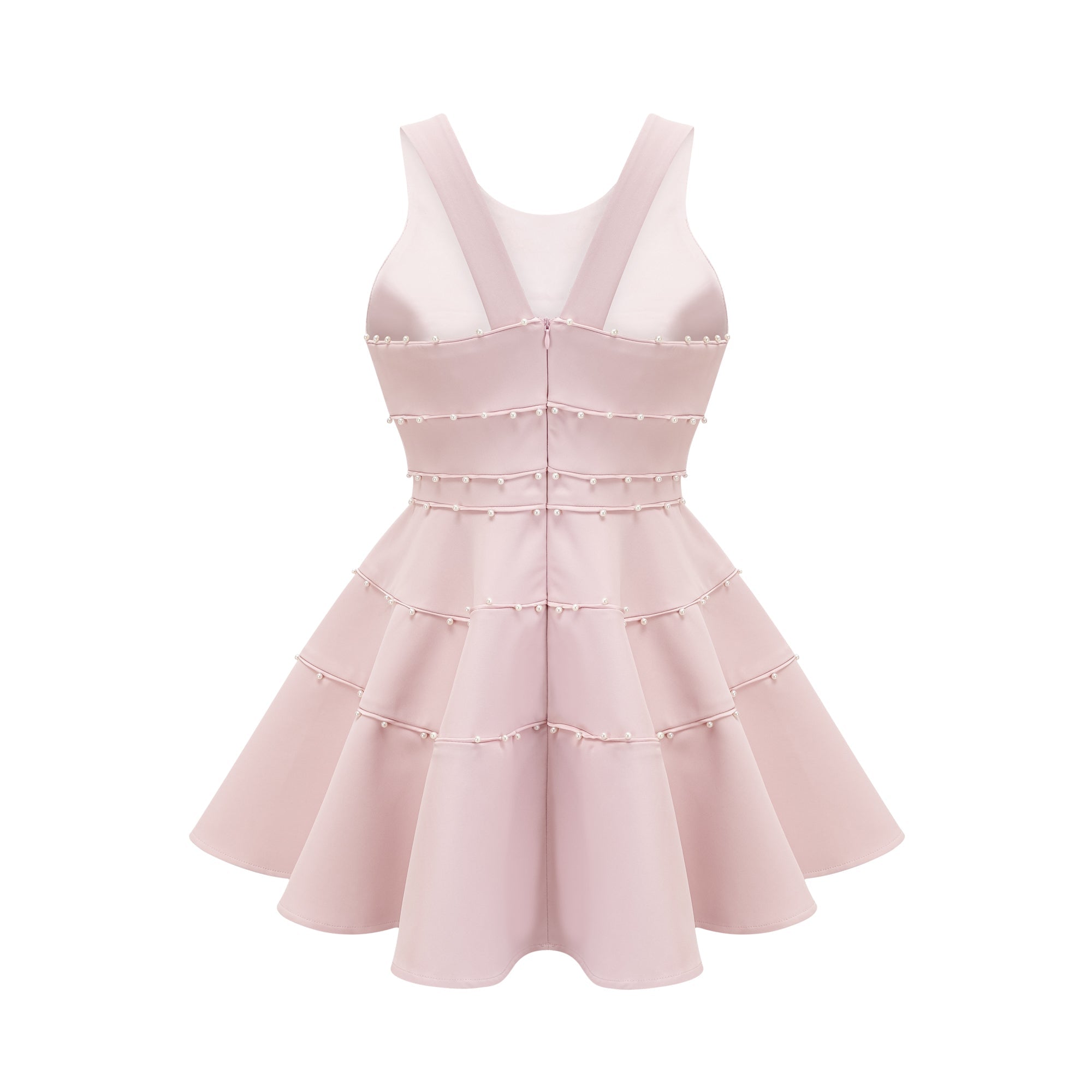 Nastassia Pembe Suni İnci Mini Elbise