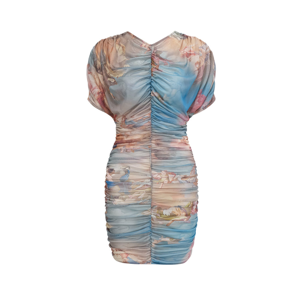 Fleur tül mini elbise