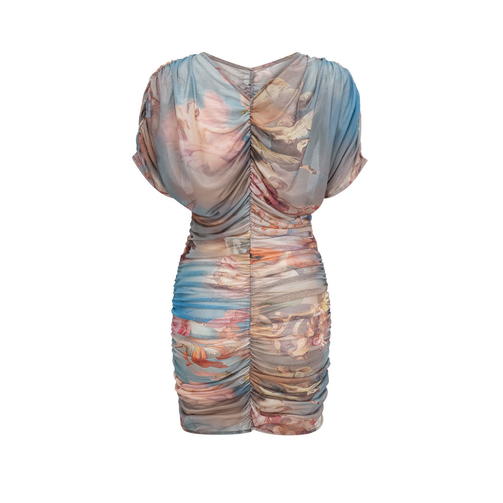 Fleur tül mini elbise