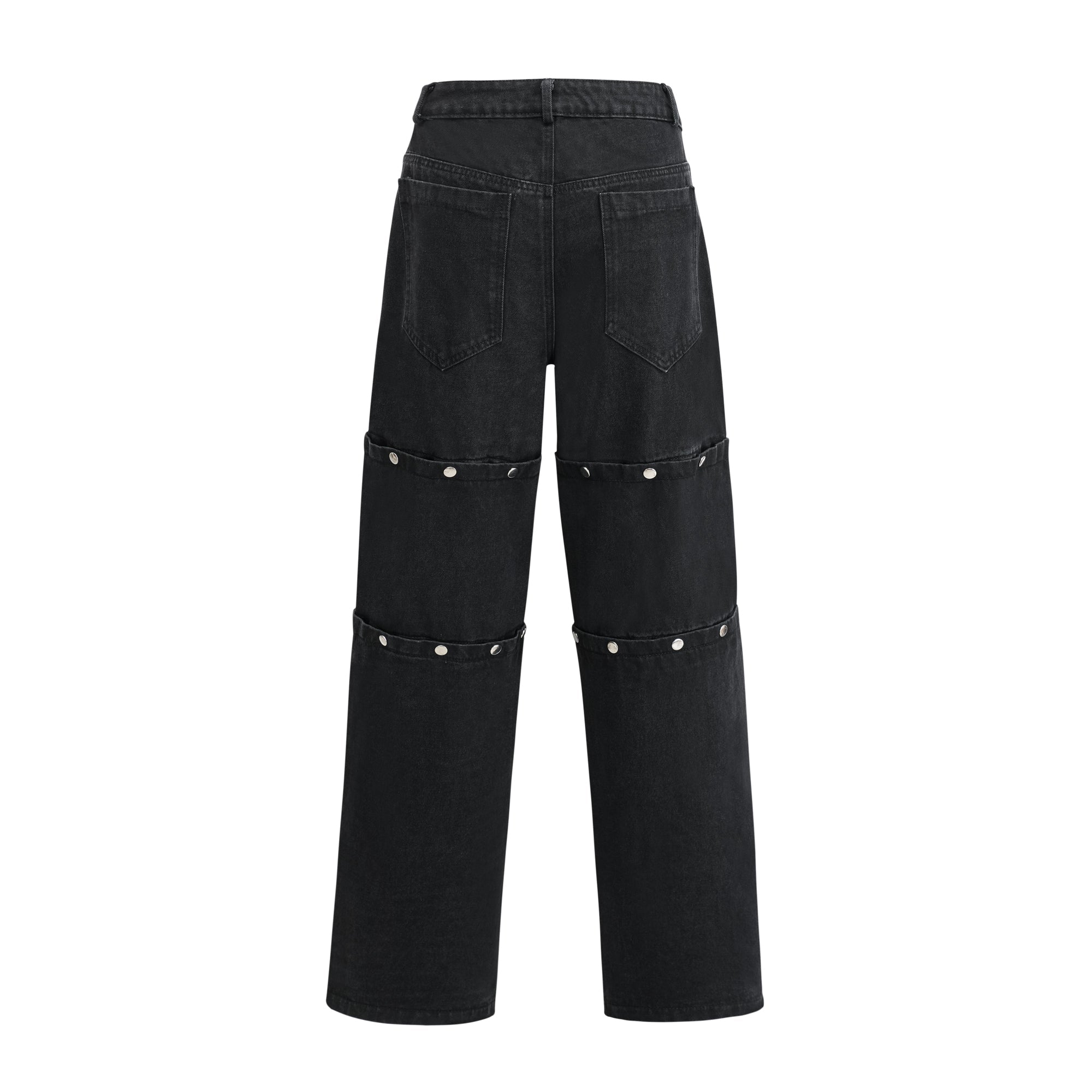 Janelle Düğmeli Düz Paça Jean Pantolon