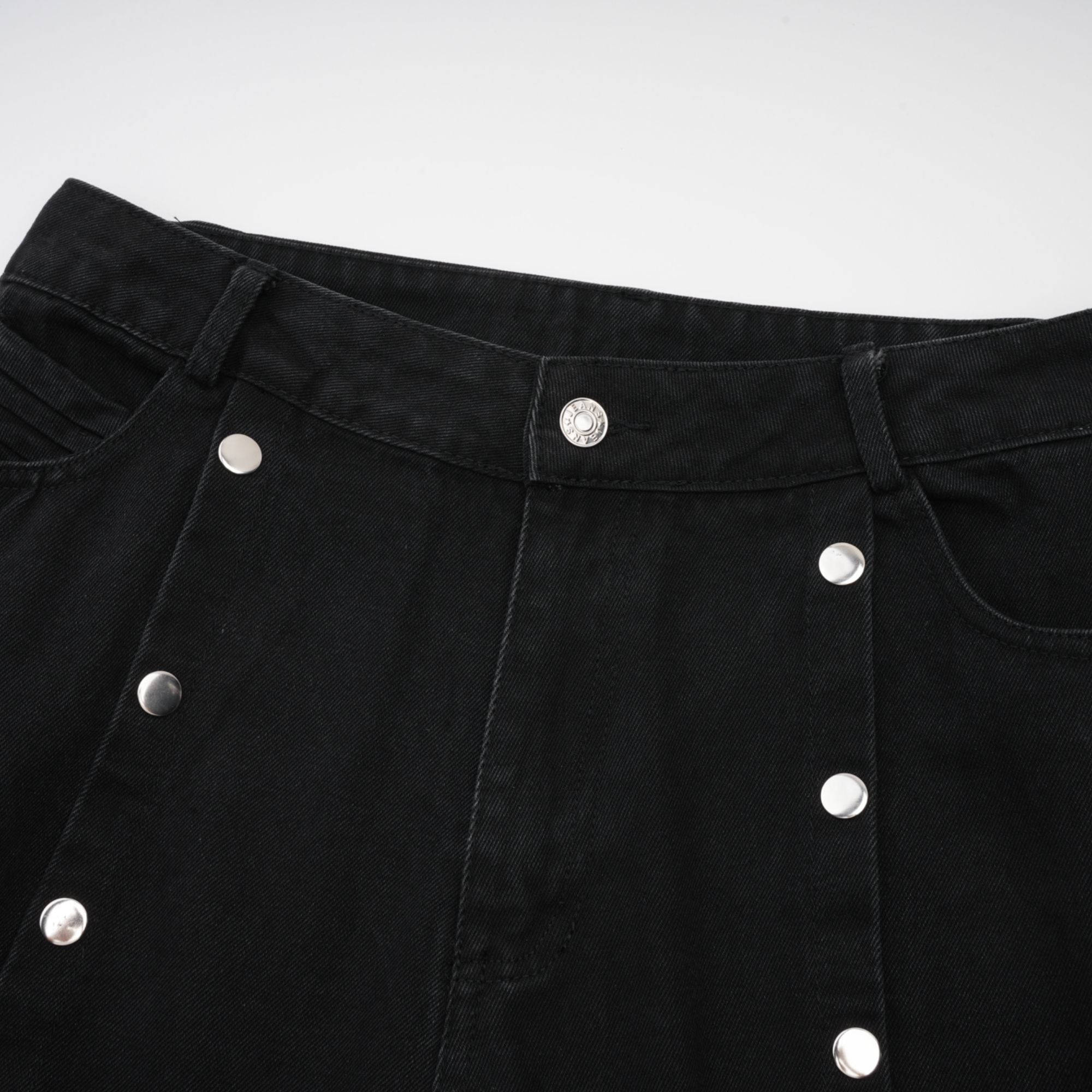 Janelle Düğmeli Düz Paça Jean Pantolon