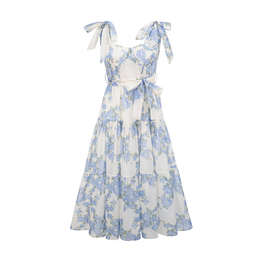 Sylvie desenli midi elbise