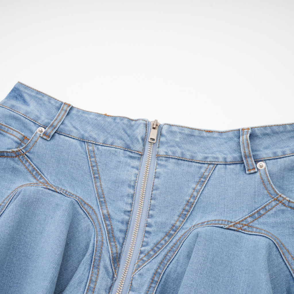 Capucine Denim Etek Kısmı Farbalalı Etek