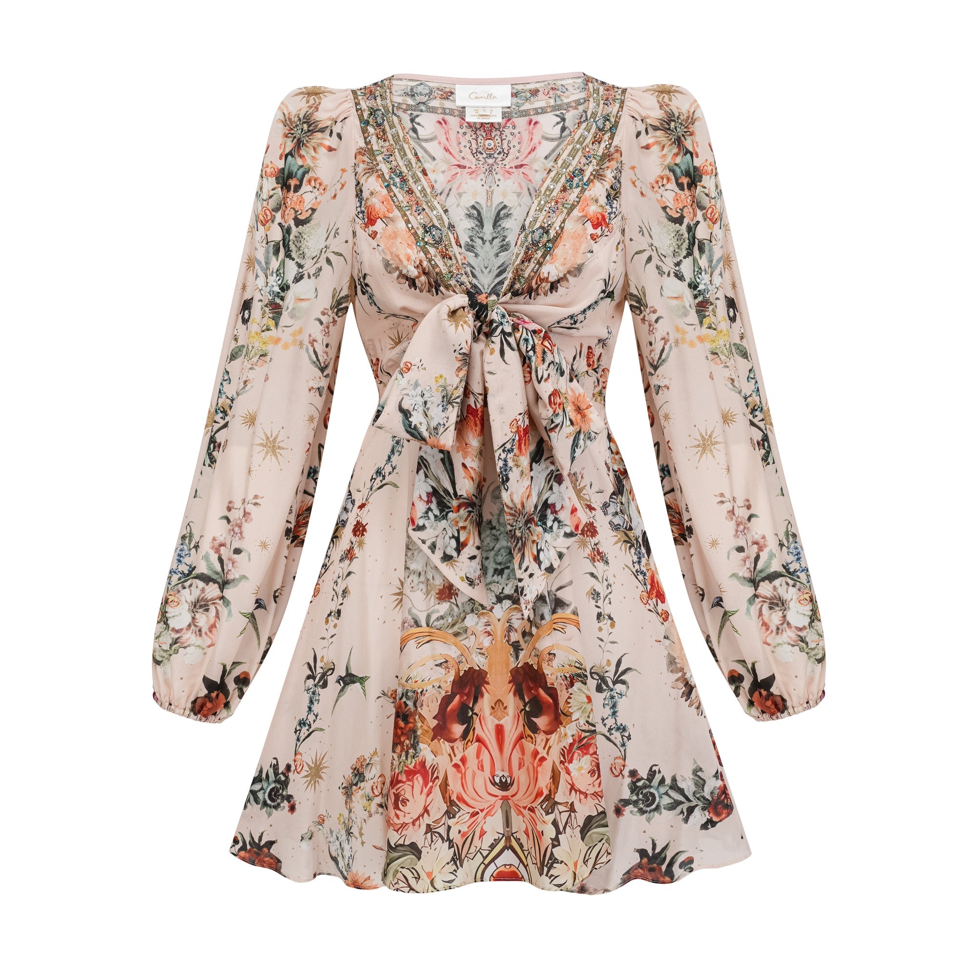 Emilia kravat mini elbise
