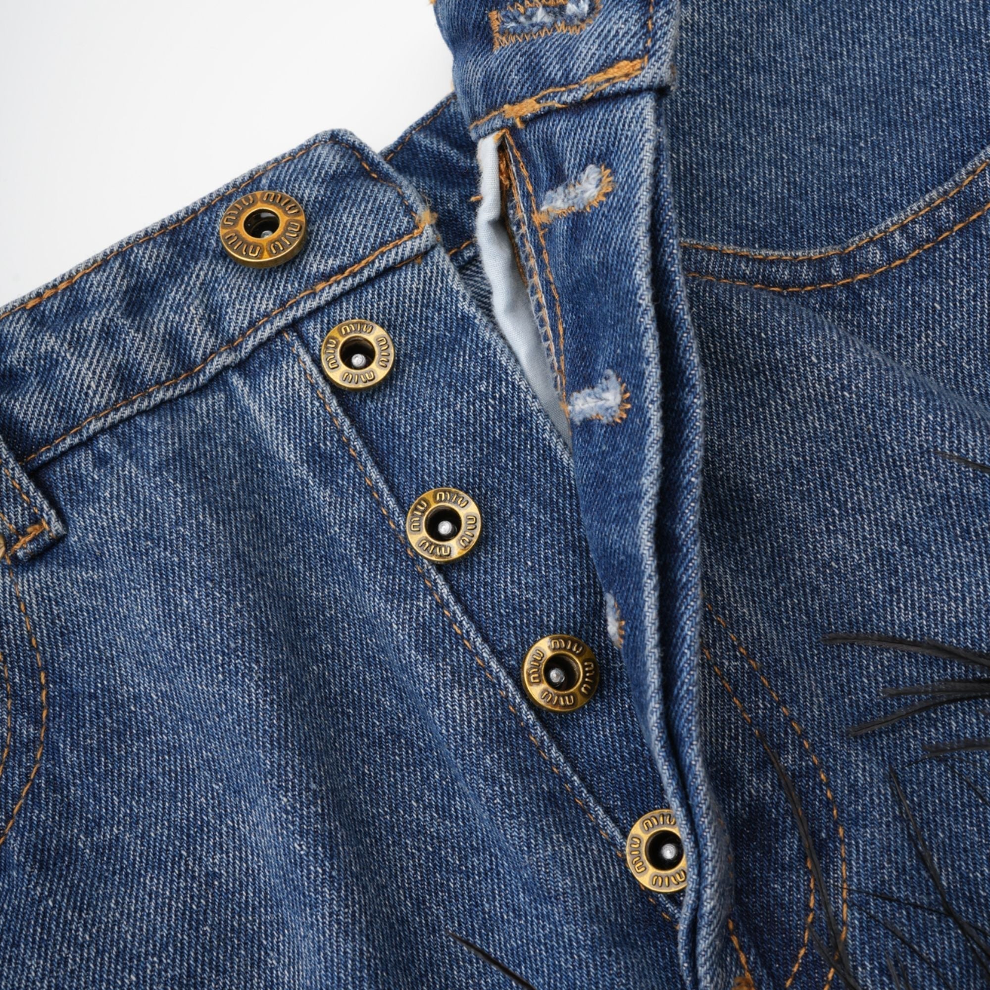 Milia Tüylü Denim Üst Ve Etek Uyumlu Set