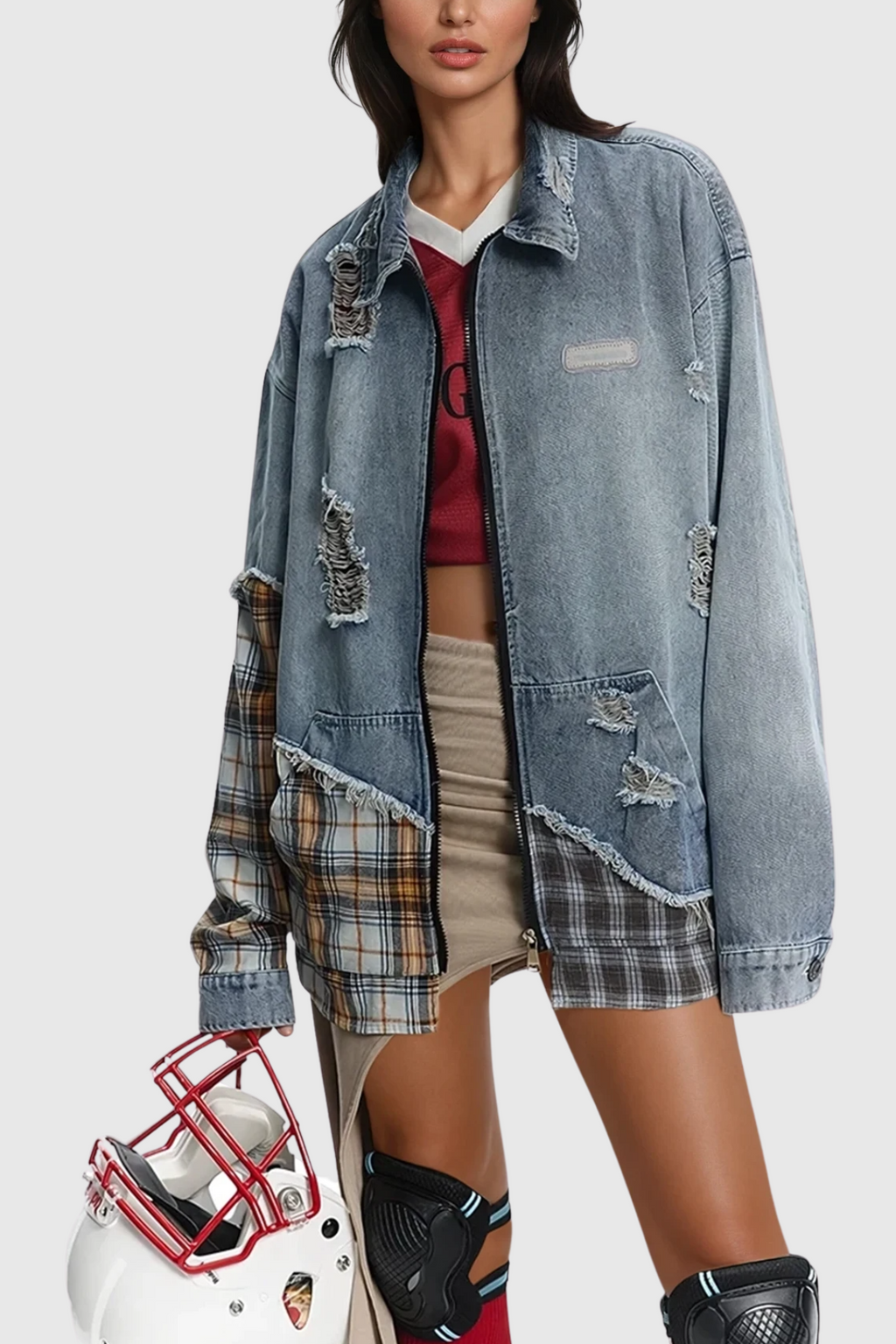 Dagr Grid Deconstruct Denim Ceket
