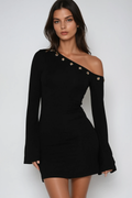 Dareios Tek Omuzlu Mini Elbise
