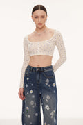 Eiluned Çiçekli Crop Top