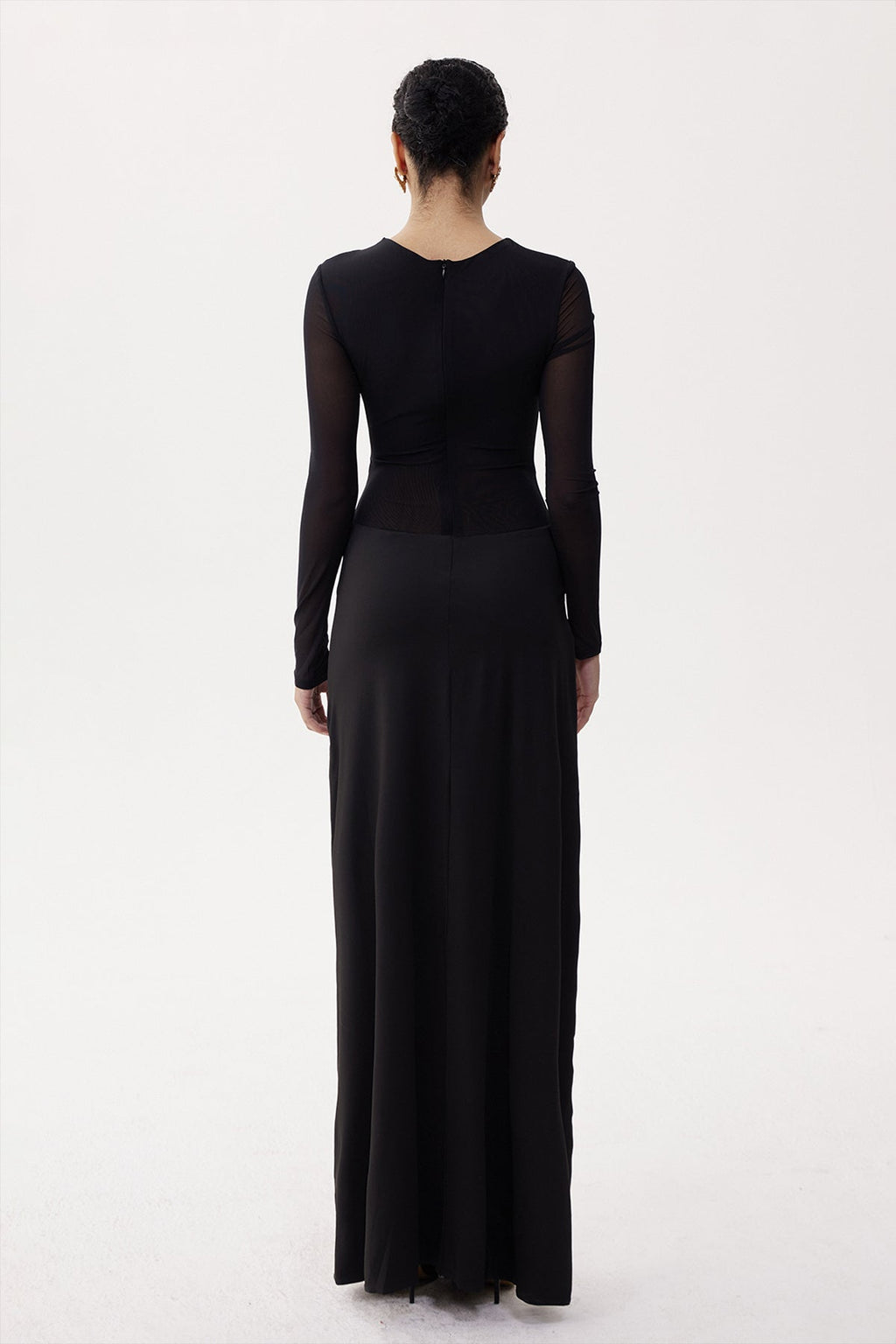 Elija Cutout Split Mesh Maxi Elbise