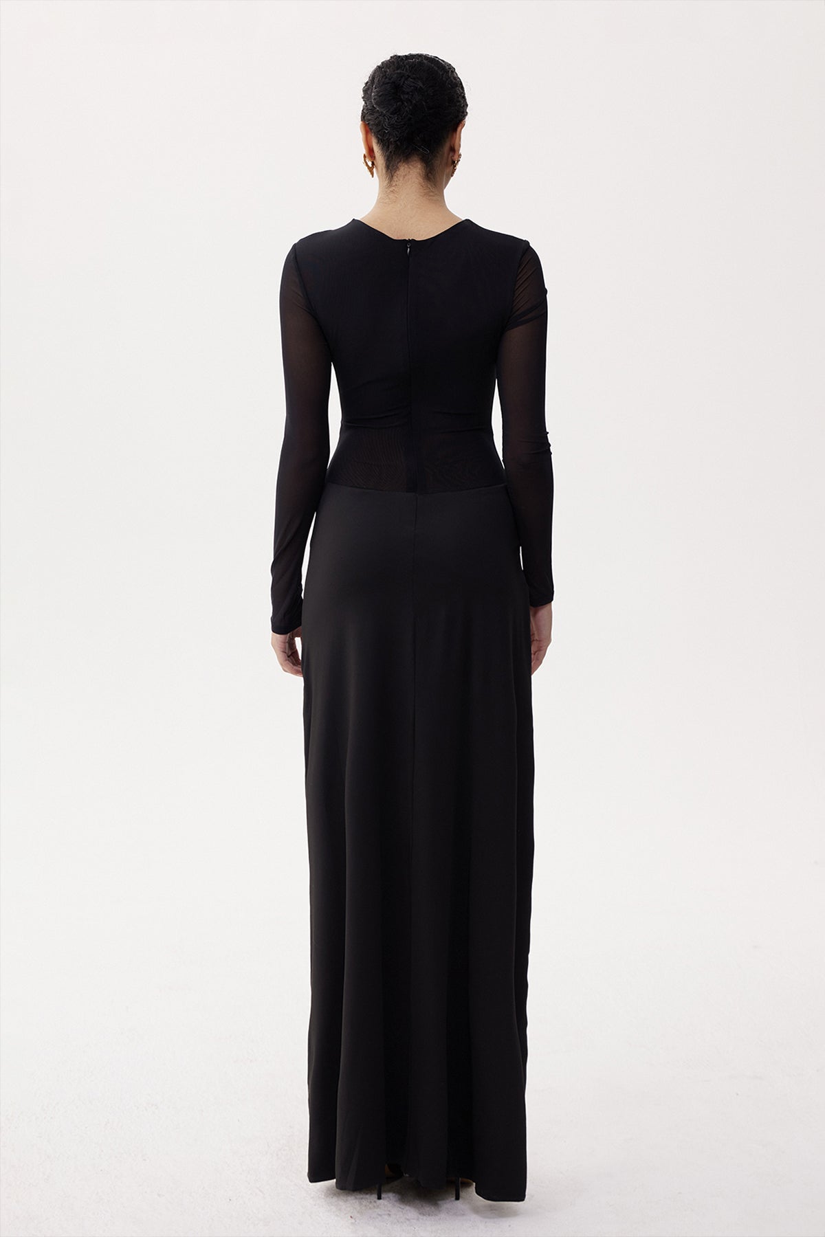 Elija Cutout Split Mesh Maxi Elbise