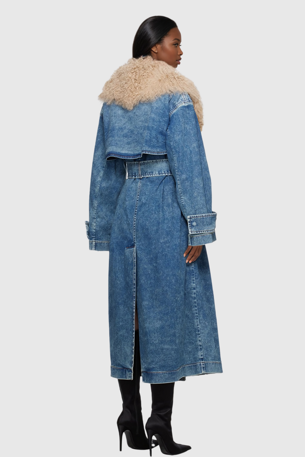 Everly Kürk Yaka Denim Mont