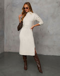 Huntley Mockneck Midi Kazak Elbise
