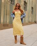 Mabel Ditsy Çiçekli Slip Midi Elbise