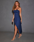 Minnie Asimetrik Slip Midi Elbise