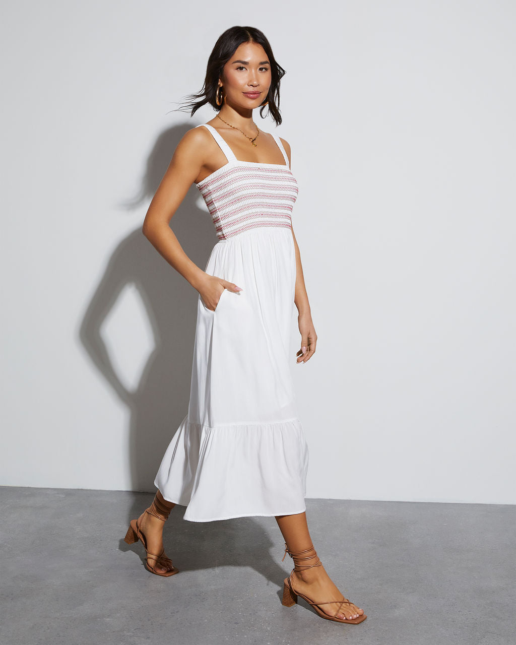 Simply Darling Kare Yaka Midi Elbise