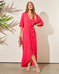 Tedros Kimono Kol Midi Elbise