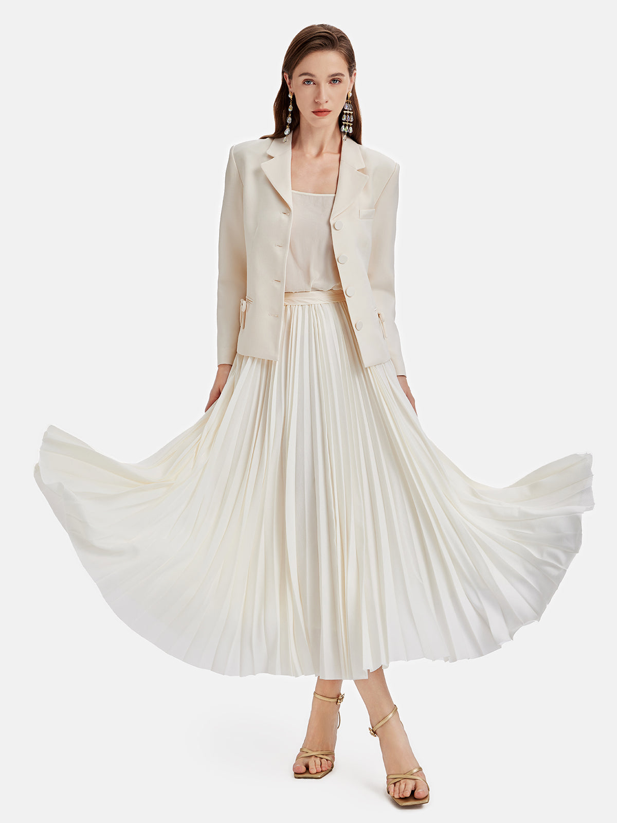 Fiyonklu Desenli Blazer