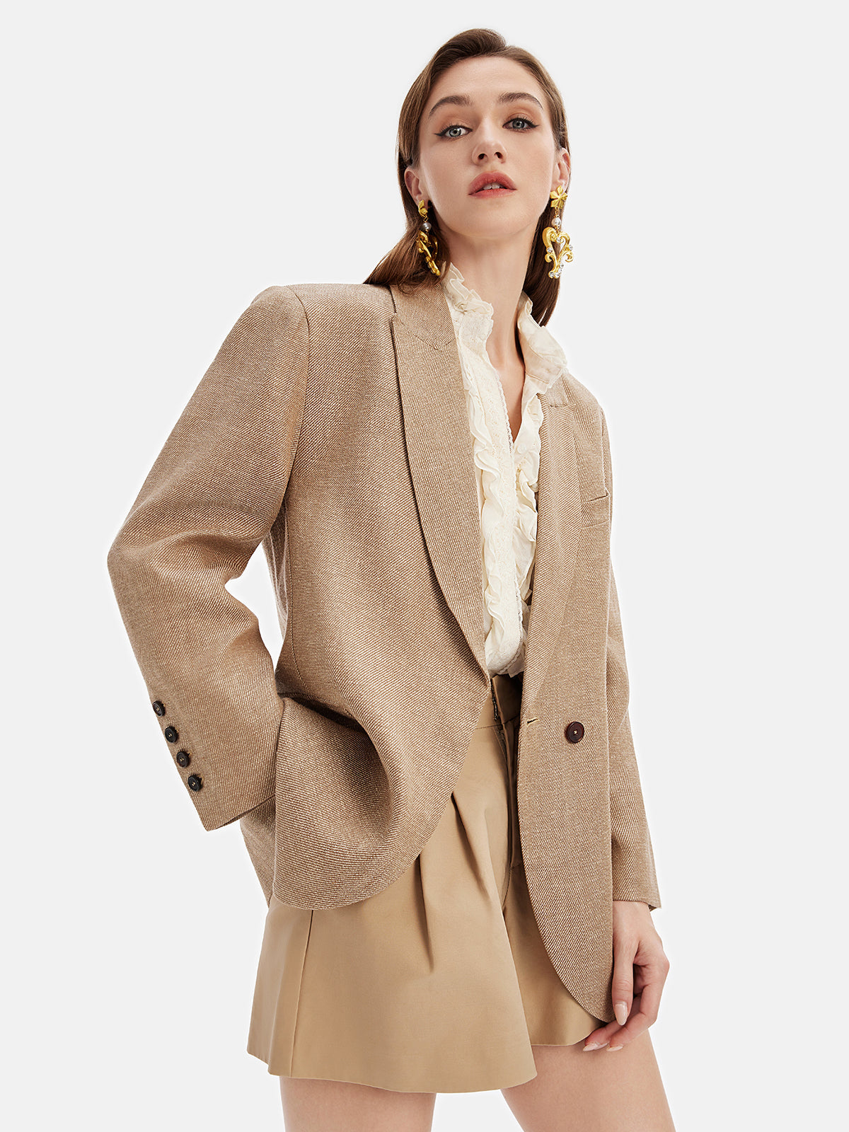 Fransız Keten Oversize Kaban