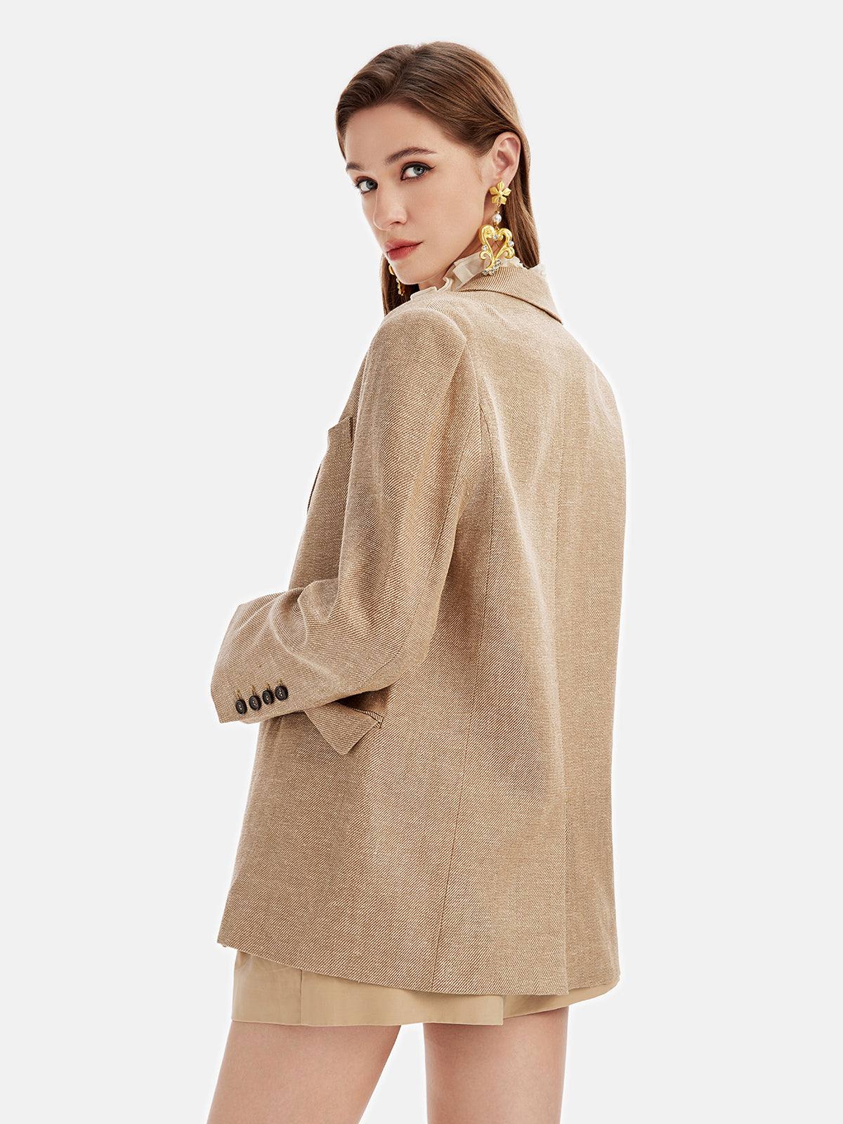 Fransız Keten Oversize Kaban