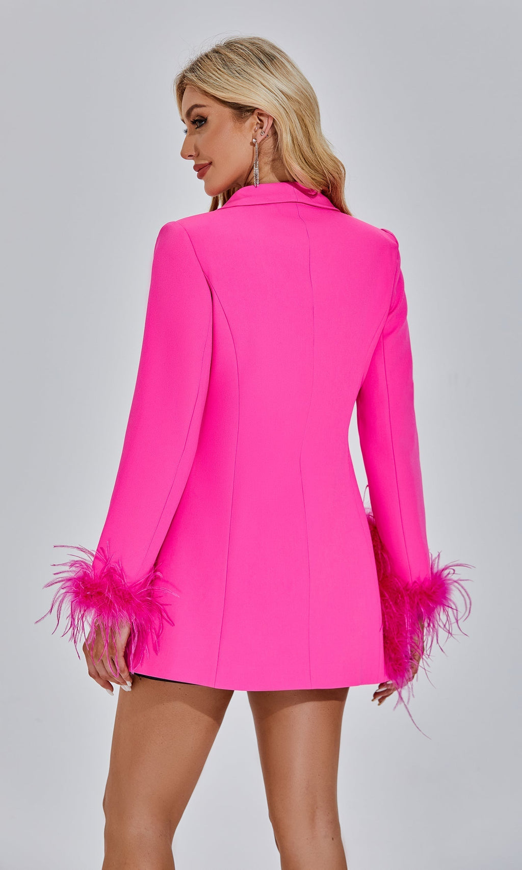 Francis Pembe Tüylü Blazer