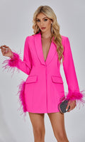 Francis Pembe Tüylü Blazer